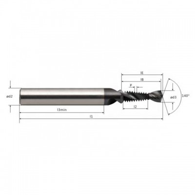 UNC UN Coarse Drill Chamfer Multi-functional 1.5D1 2.0D1 2.5D1Solid Carbide Thread End Mills